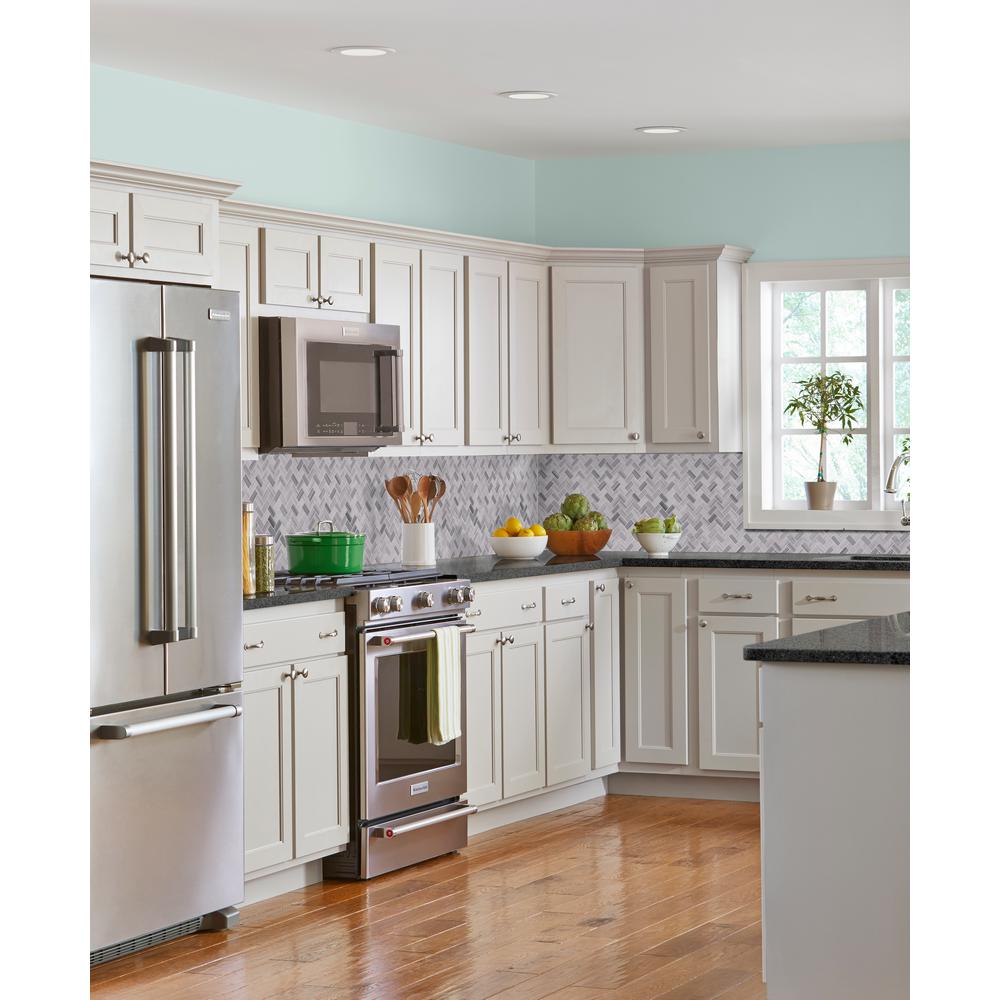 Herringbone Polished Marble Mesh-Mounted Mosaic Tile