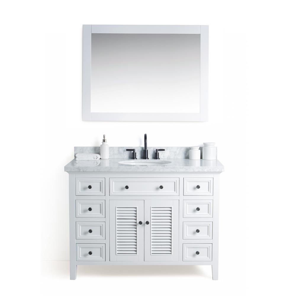 Legion Furniture 48 In W X 22 D Vanity White With Cararra Legion Furniture 48 In W X 22 D