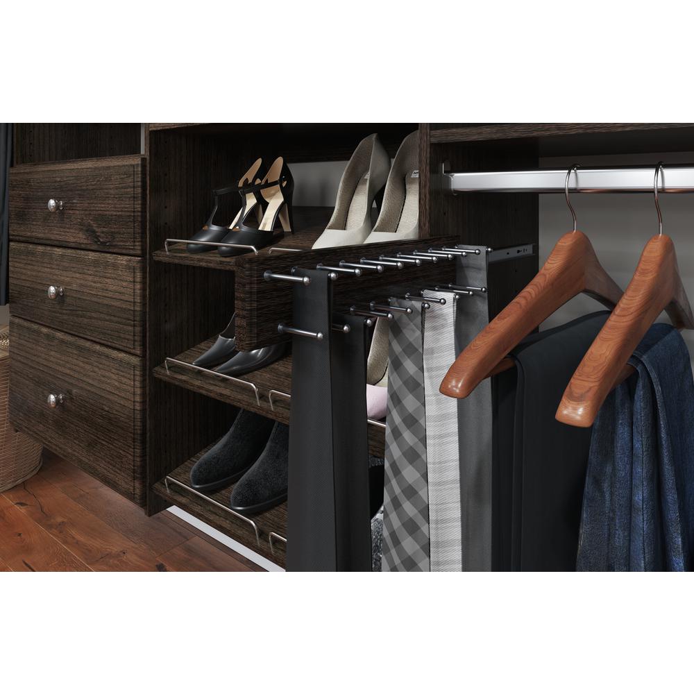 Closet Evolution 20 Hook Sliding Tie Rack Espresso Tr13 The Home Depot