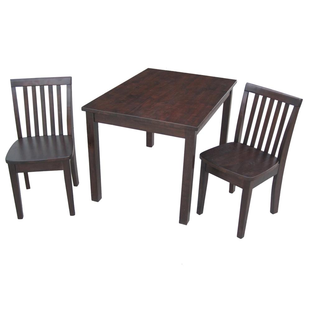 International Concepts 3-Piece Mocha Children's Table and ...