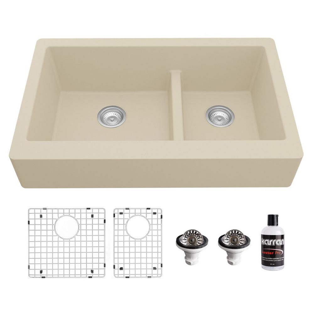 Karran Retrofit ApronFront Quartz/Granite composite 34 in. Single Bowl