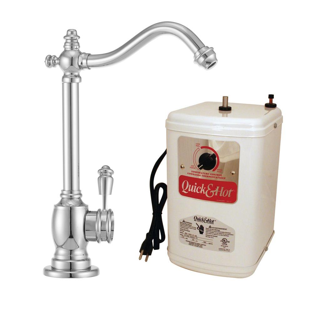 Westbrass Victorian 1-Handle Hot and Cold Water Dispenser Faucet with Instant Hot Tank in Polished Chrome