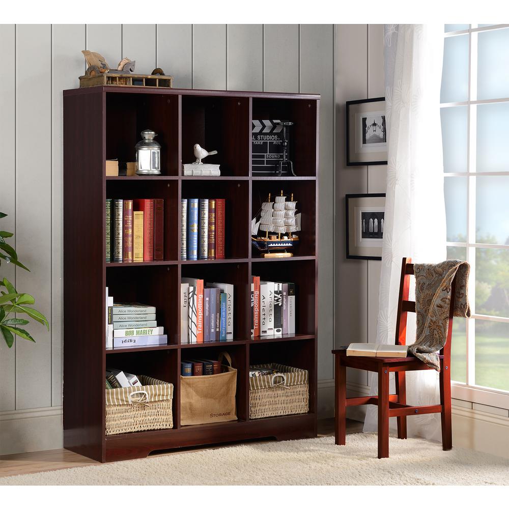 Os Home And Office Furniture Large 12 Cube Storage Organizing Large 12 Cube Storage Organizing Bookcase In Espresso