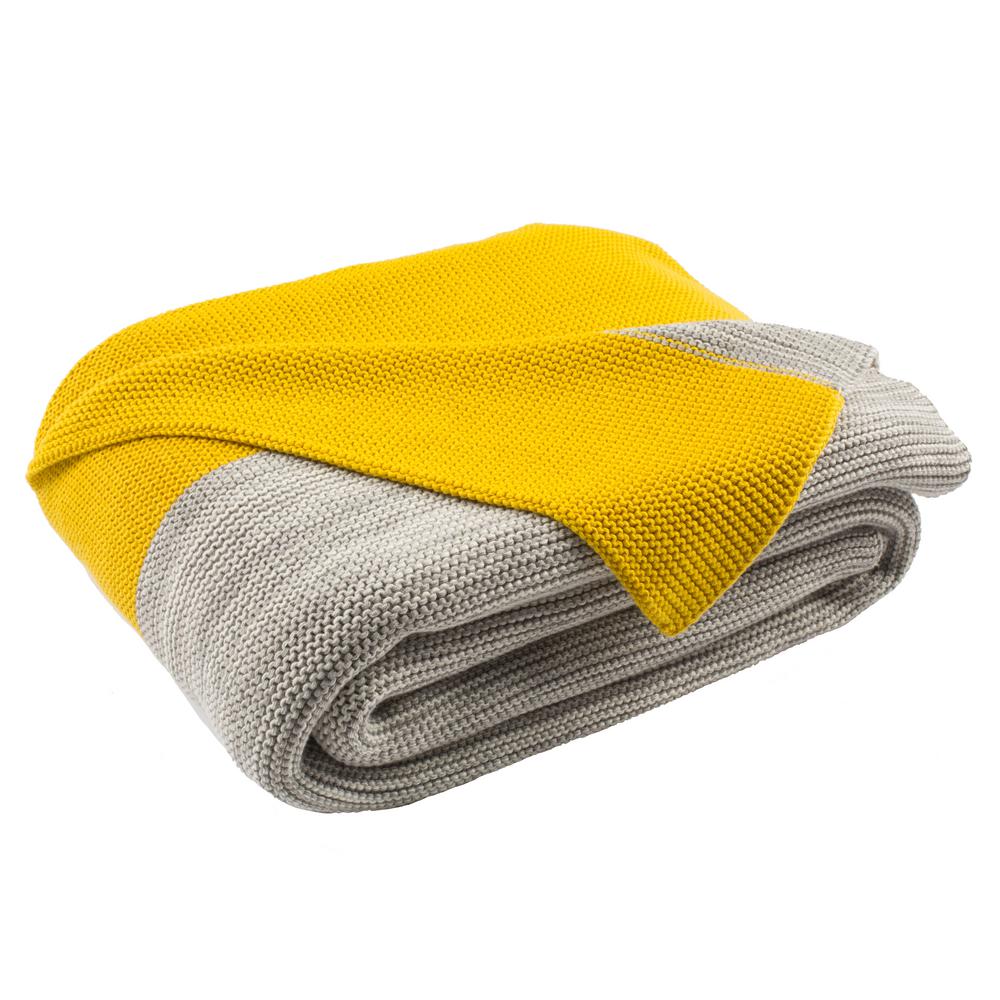 Sun Yellow Light Grey Throw Blanket Sun Yellow Light Grey Throw Blanket