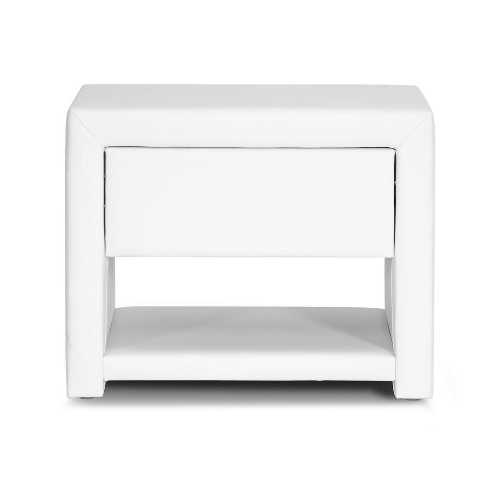 Manhattan Comfort Astor 1Drawer White Gloss Nightstand50784 The Home Depot