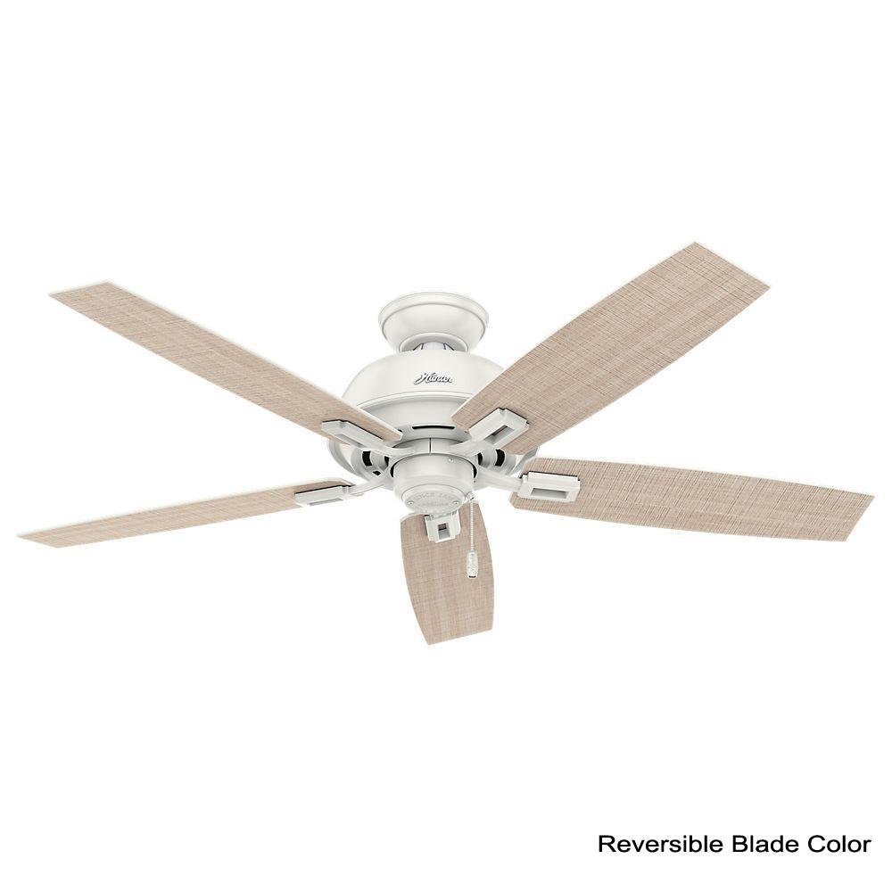 Hunter Donegan 52 In Indoor Outdoor Fresh White Ceiling Fan 54168