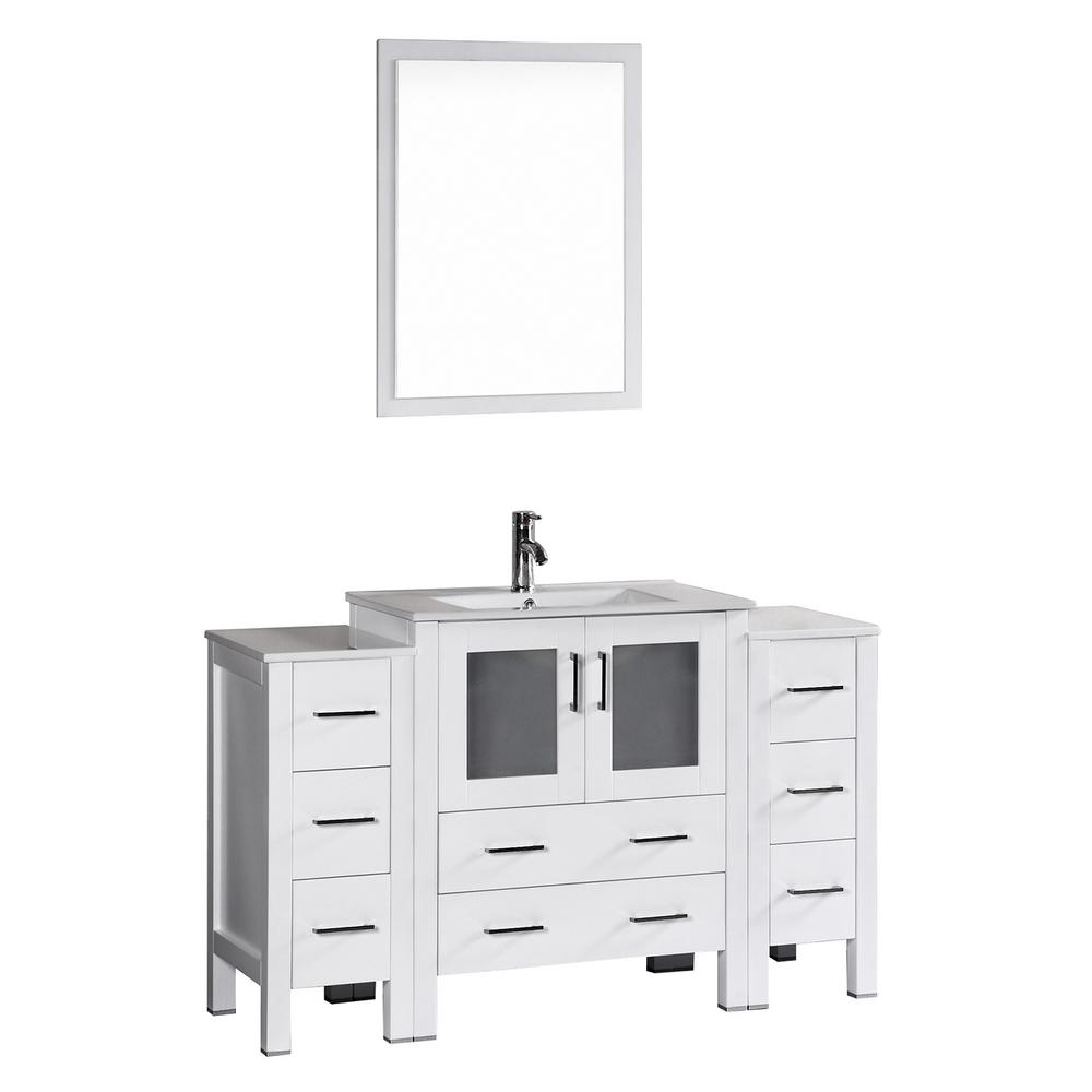 Glacier Bay Woodbrook 301/2 in. W Bath Vanity in White Washed Oak with Cultured Marble Vanity