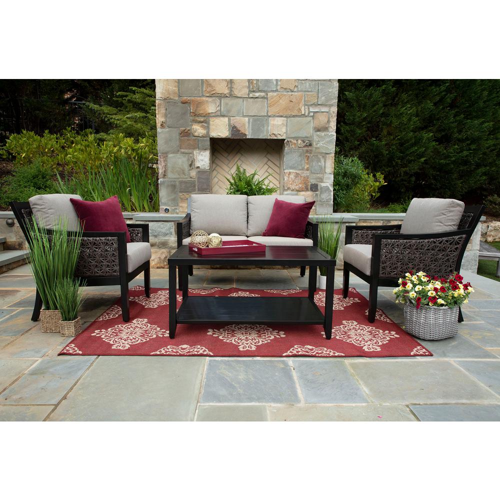 Canopy Hawthorn 4 Piece Resin Wicker Patio Deep Seating Set With Sunbrella Cast Shale Cushions Dps7000haw The Home Depot