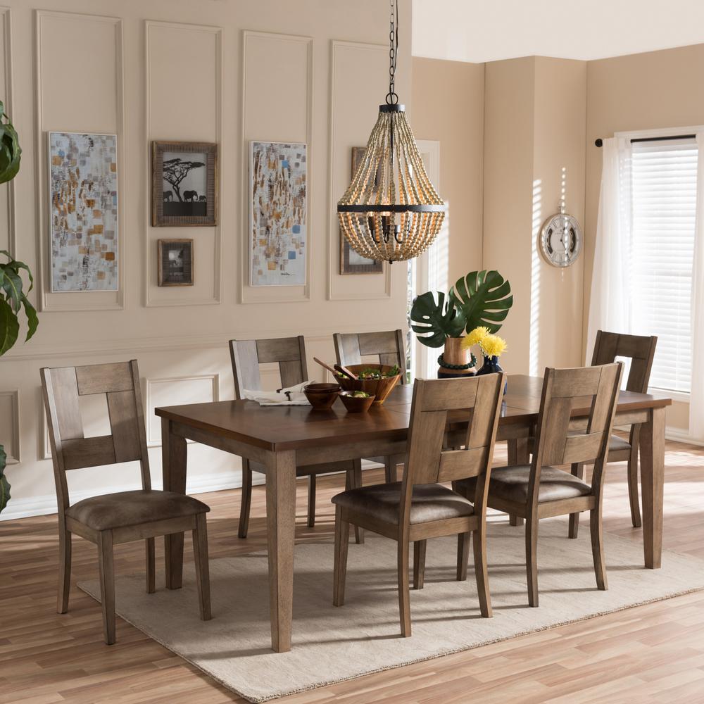 Baxton Studio Gillian 7 Piece Gray Wood Dining Set 7088 7089 Hd Gillian 7 Piece Gray Wood Dining Set