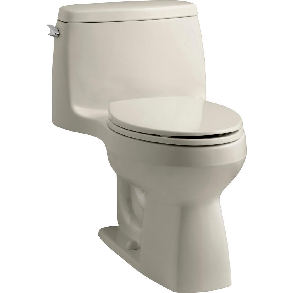 Santa Rosa Comfort Height 1 Piece 28 Gpf Single Flush Compact Elongated Toilet With Aquapiston In Sandbar