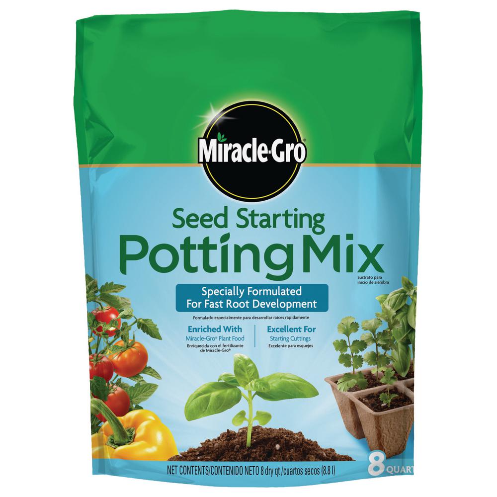 Miracle Gro Seed Starting 8 Qt Potting Soil Mix The Home Depot