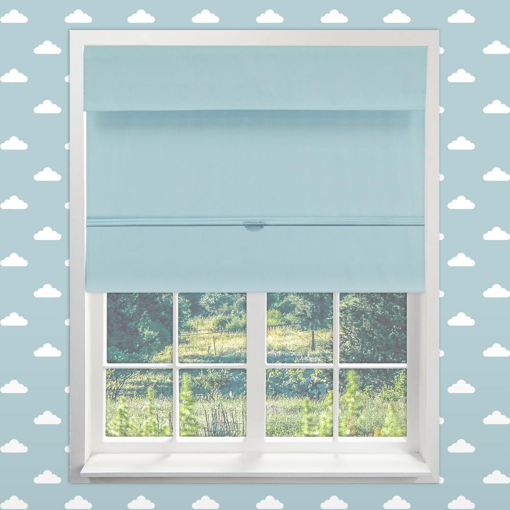 Chicology Magnetic Roman Shade Baby Blue Polyester Cordless 39 In W X 64 L Chicology Magnetic Roman Shade Baby Blue Polyester Cordless 39 In W X 64 L