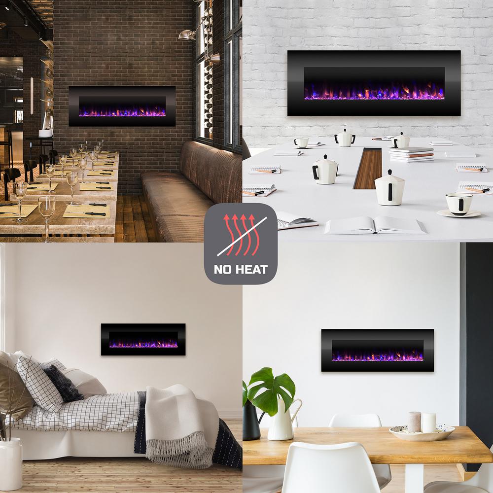 Northwest 54 In No Heat Led Fire And Ice Electric Fireplace With