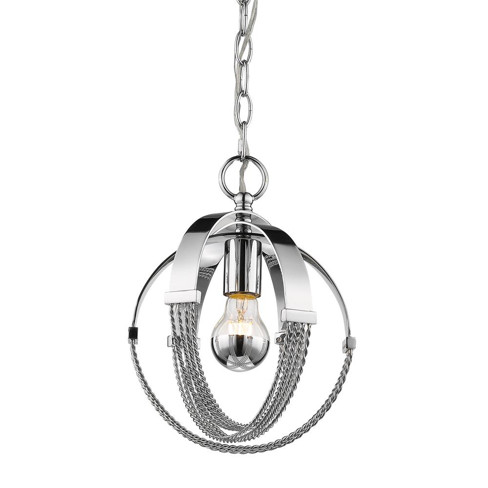 Golden Lighting Carter Ch 1 Light Chrome Chandelier 7001 M1l Carter Ch 1 Light Chrome Chandelier