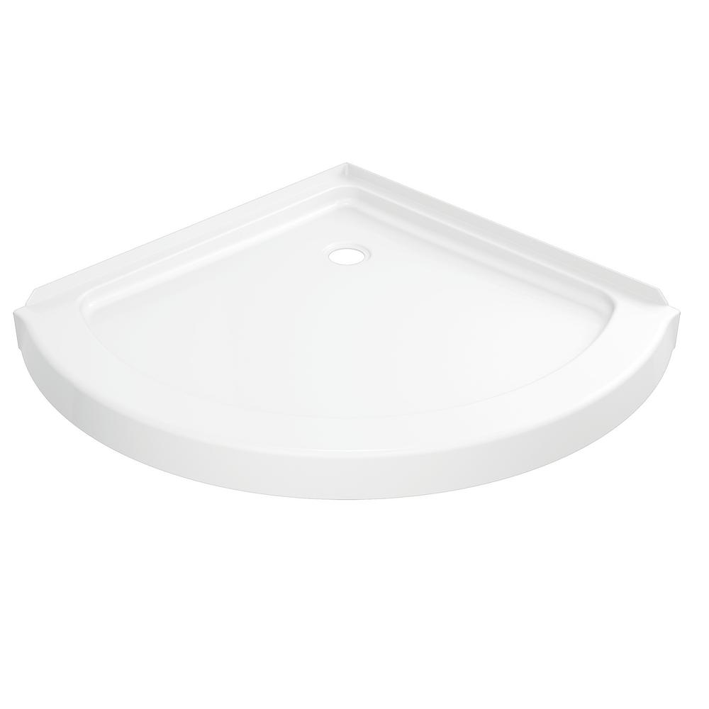 Delta 36 in. x 48 in. Single Threshold Corner Shower Base in WhiteB7109124836WH The Home Depot