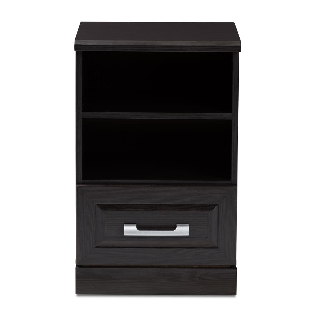 Baxton Studio Odelia 1 Drawer Wenge Dark Brown Nightstand 146 8289
