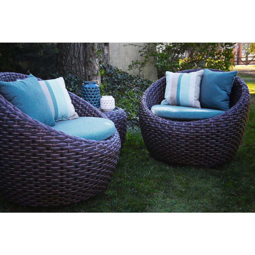 Ae Outdoor Corona 3 Piece All Weather Wicker Patio Deep Seating Set With Sunbrella Blue Cushions Dps203070 The Home Depot