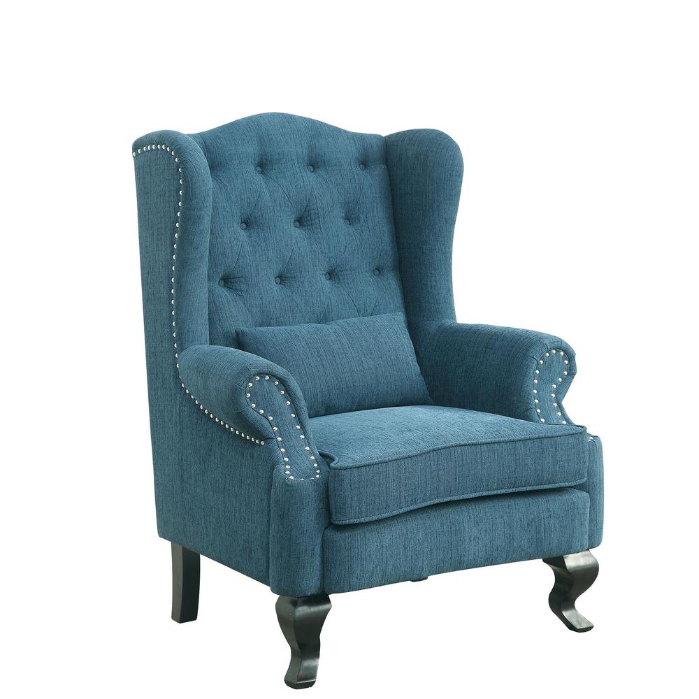 Willow Traditional Style Accent Chair In Dark Teal Finish Cm Undefined Willow Traditional Style Accent Chair In Dark Teal Finish