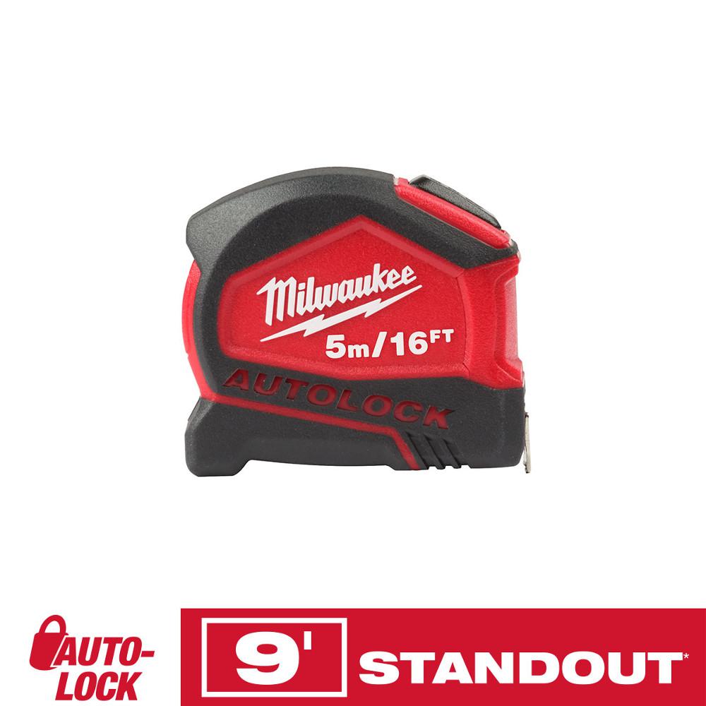 Milwaukee 5m/16 ft. Compact Auto Lock Tape Measure48226817 The Home Depot