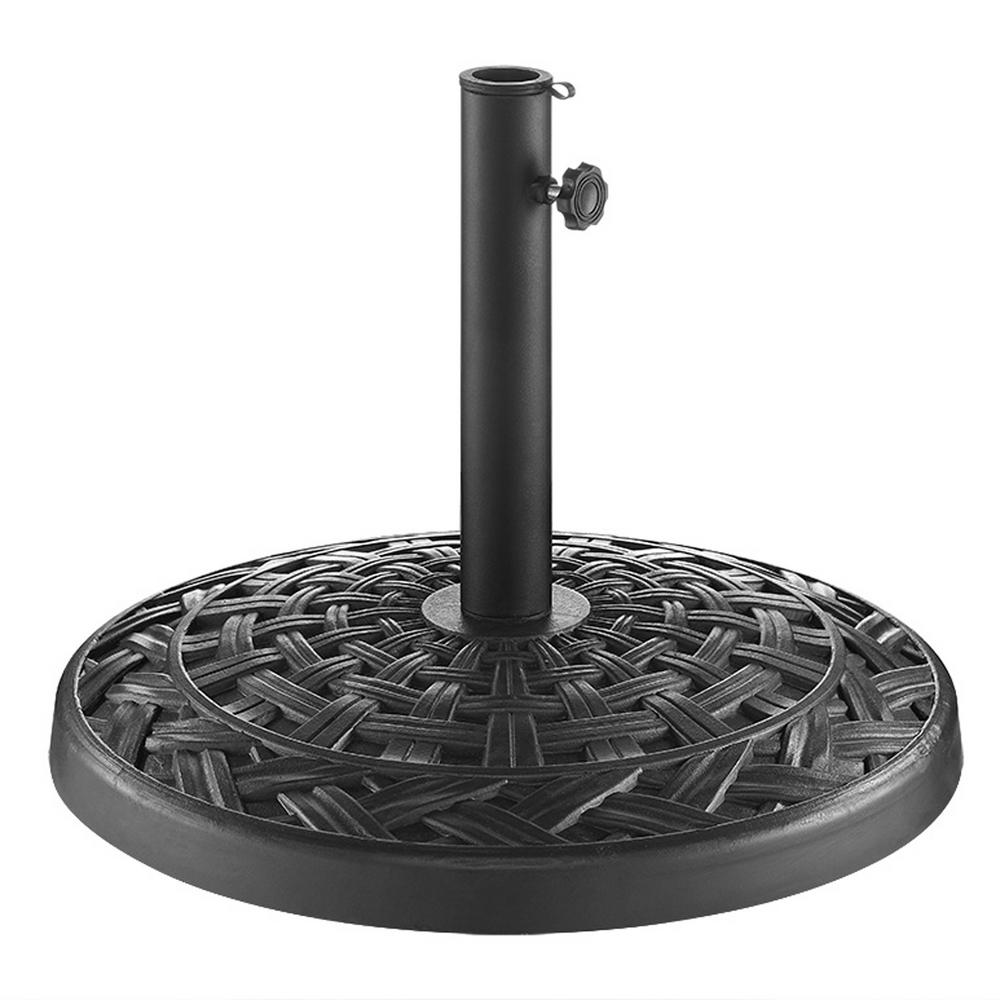 Patio Umbrella Stands Umbrellas The Home Depot Cross Weave Round Metal Patio Umbrella