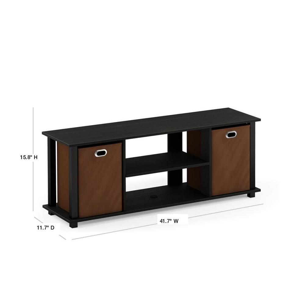 Furinno Econ 42 In Americano Particle Board Tv Stand With 2 Drawer Fits Tvs Up To 37 In With Open Storage 13054am Bk Mbr The Home Depot