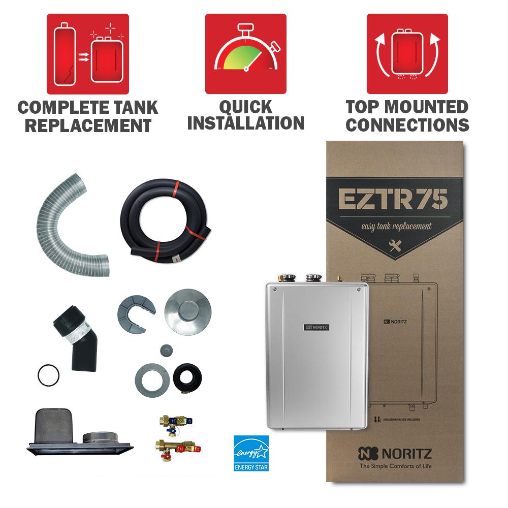Noritz 75 Gal Tank Replacement Natural Gas Hi Efficiency Indoor Tank Replacement Natural Gas Hi Efficiency Indoor Tankless Water Heater