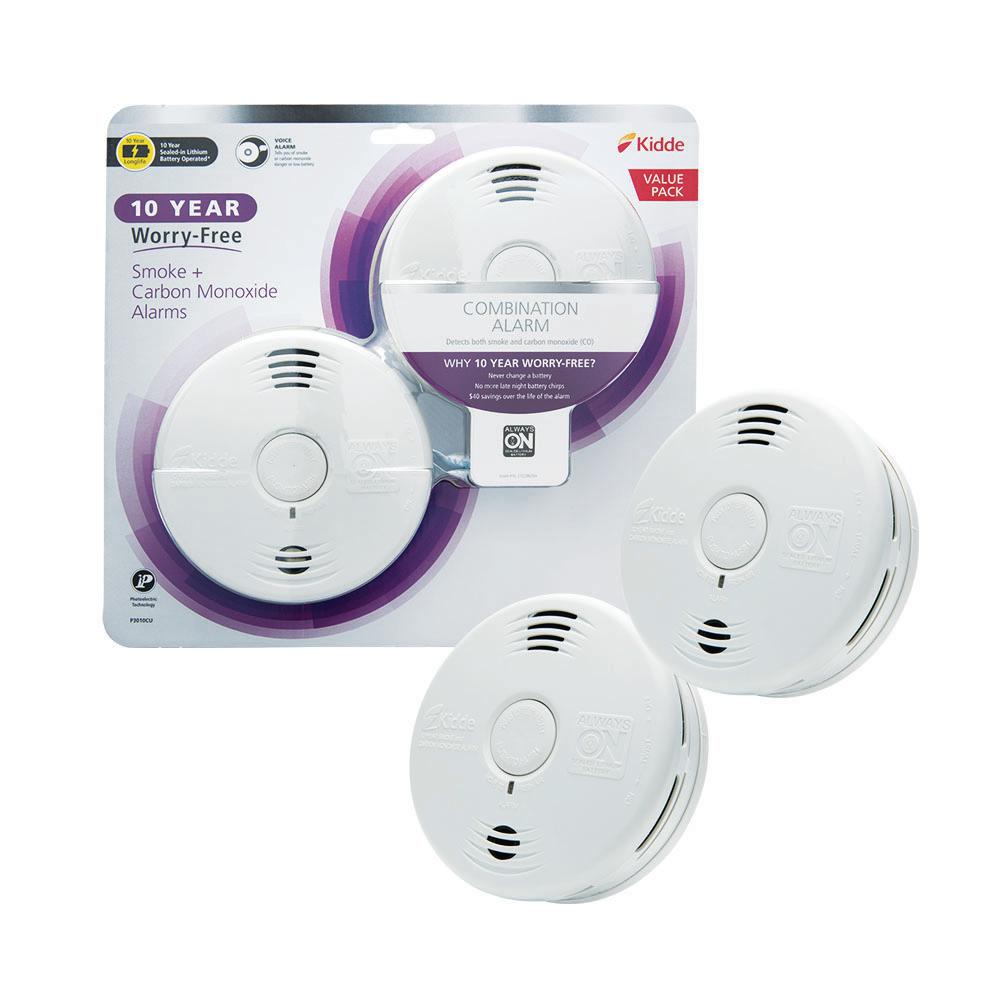 Kidde 10 Year Worry Free Sealed Battery Combination Smoke And Carbon Monoxide Detector With Voice Alarm 2 Pack 21029621 The Home Depot