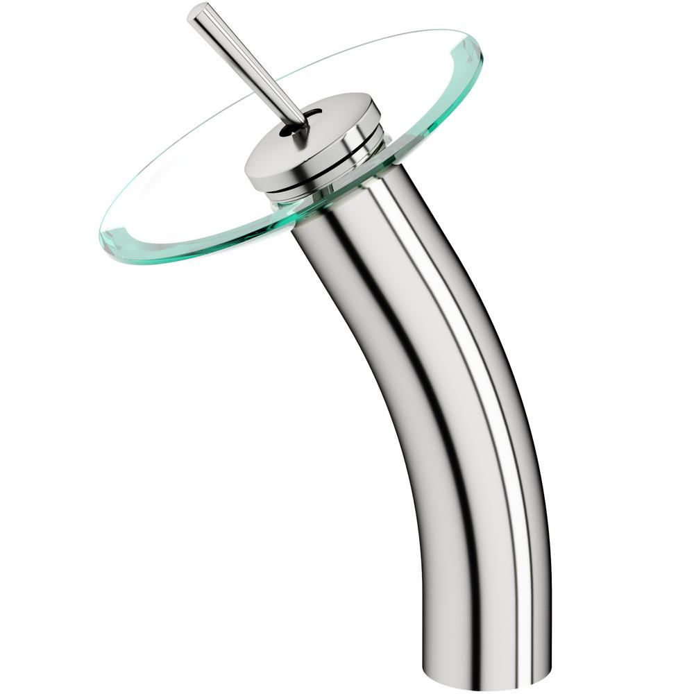 Vigo Single Hole 1 Handle Vessel Waterfall Faucet In Brushed