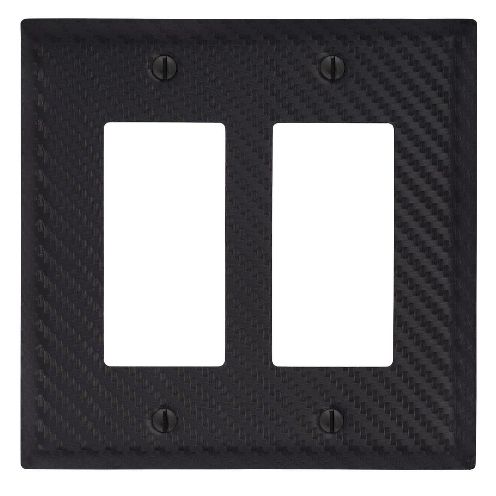 Hampton Bay Branston Steel 2Decora Wall Plate, Black944RRBK The Home Depot