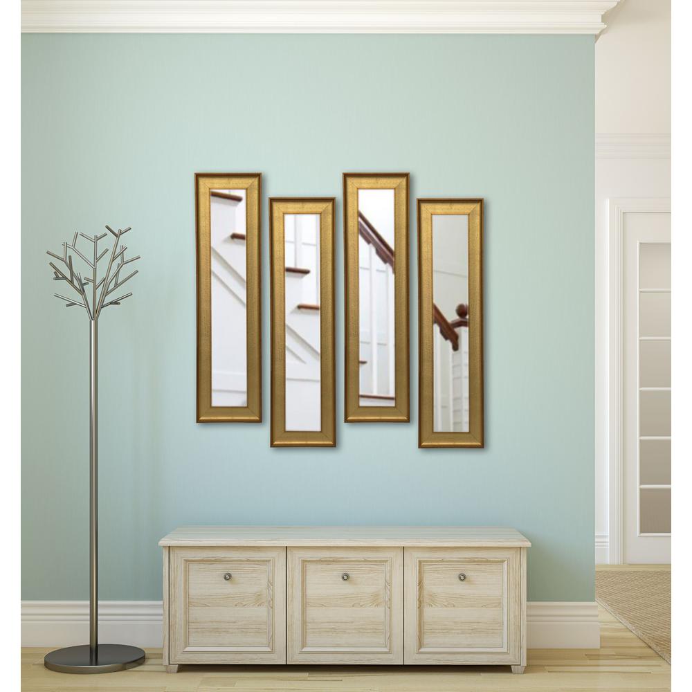 9 5 In X 30 Vintage Gold Vanity Mirror Set Of 4 Panels X 30 5 In Vintage Gold Vanity Mirror