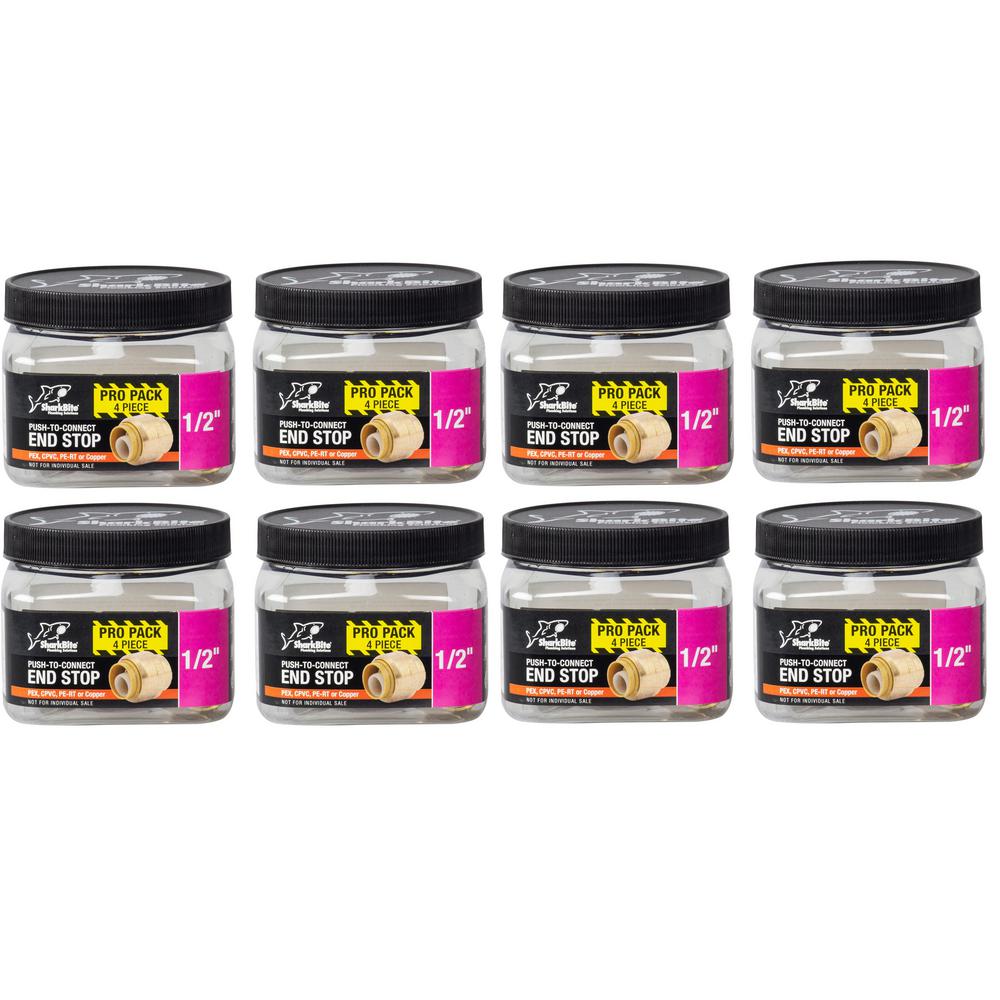 SharkBite 1/2 in. PushtoConnect Brass End Stop Fitting (32Pack)U514LFJ432 The Home Depot