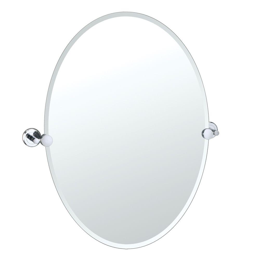 Gatco Latitude Ii 24 In X 27 Frameless Oval Mirror Chrome