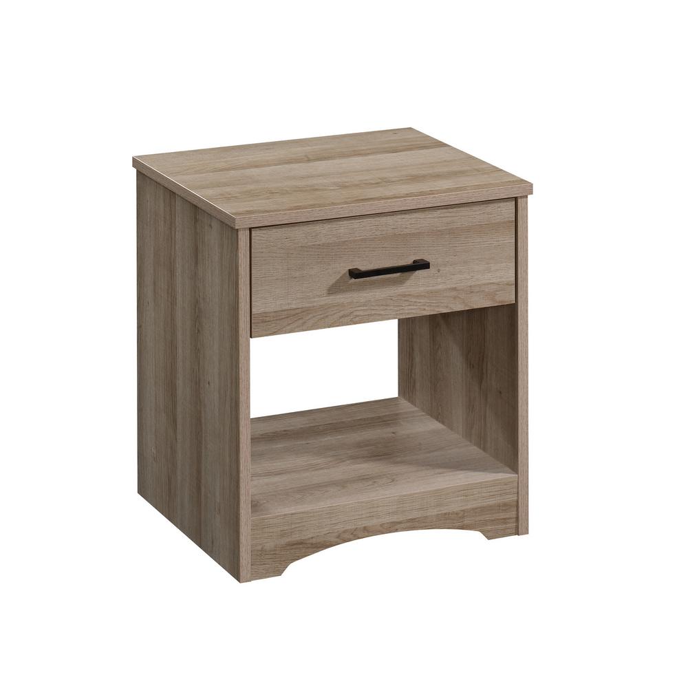 Sauder Beginnings 1 Drawer Summer Oak Nightstand 18 In H X 17 In W X 14 In D 424262 The Home Depot