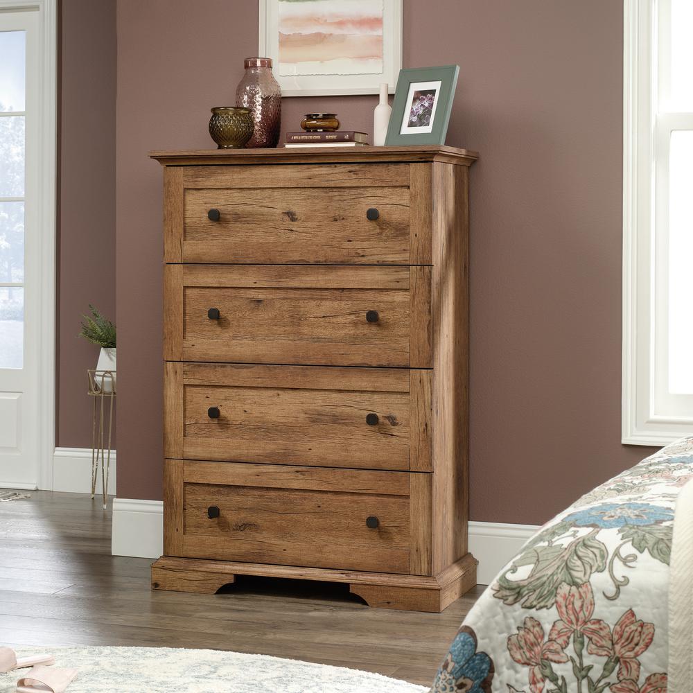 Sauder New Grange 4 Drawer Vintage Oak Chest Of Drawers 423706