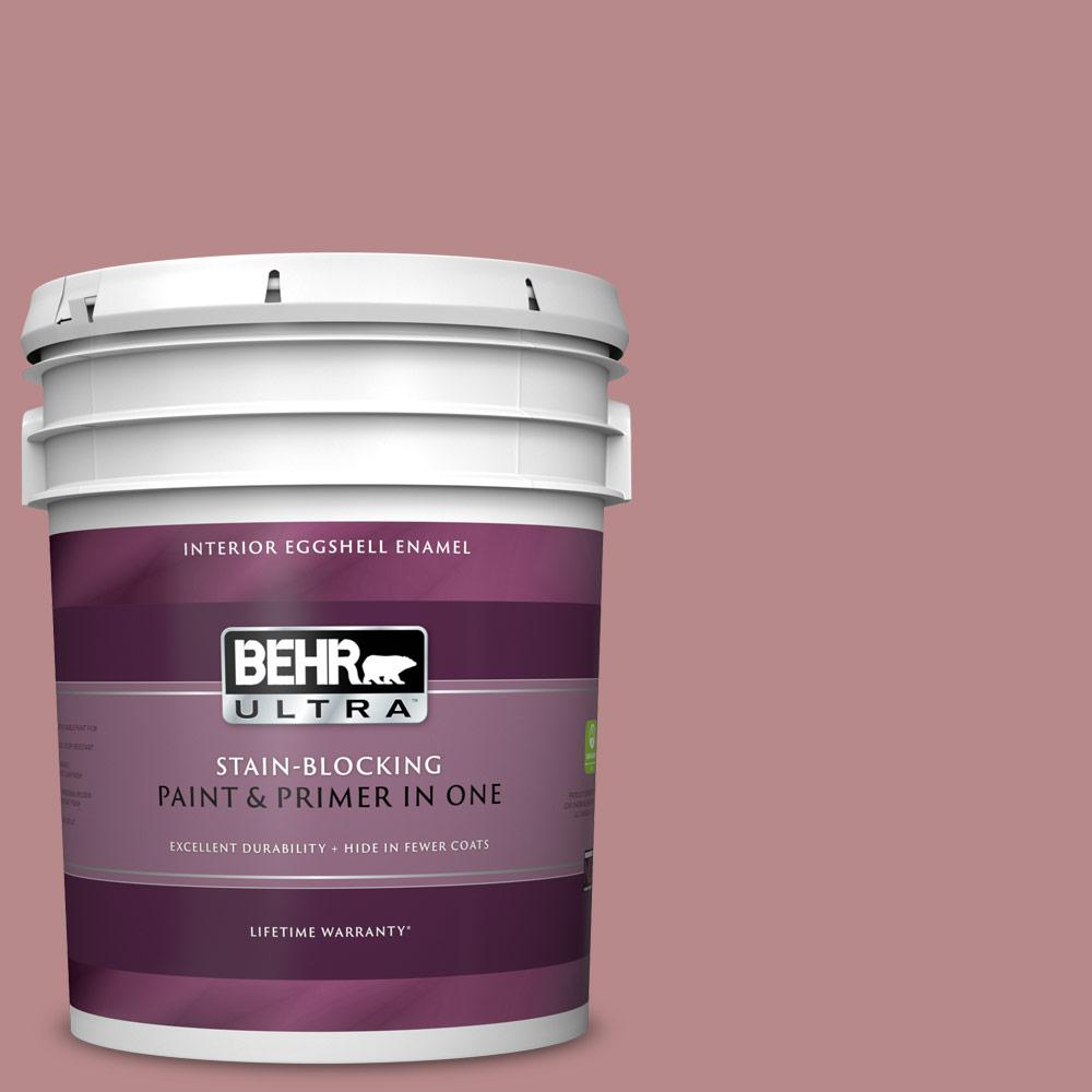 Behr Ultra 5 Gal 150f 4 Victorian Mauve Eggshell Enamel Interior Paint And Primer In One