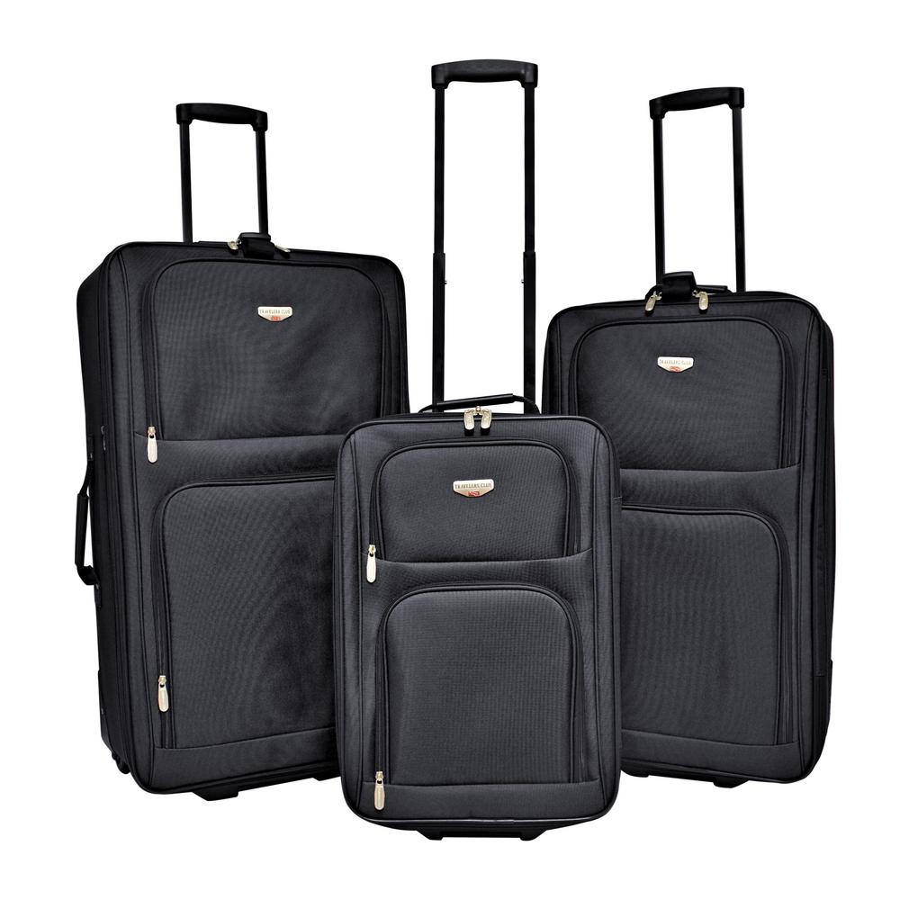 Travelers Club 3-Piece Black Expandable Vertical Rolling Luggage Set with Blade Wheels was $217.99 now $87.19 (60.0% off)