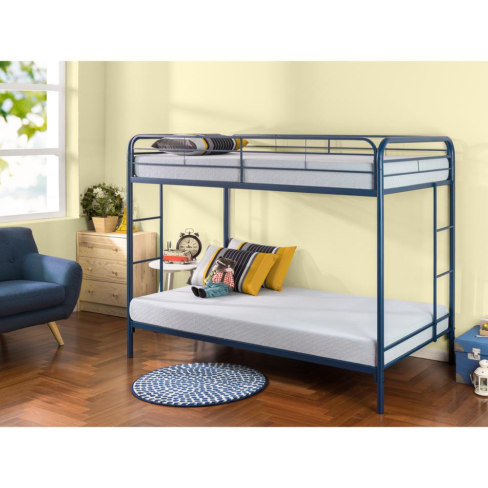 Zinus Quick Lock Twin Over Metal Bunk Bed With Dual Ladders Hd Quick Lock Twin Over Metal Bunk Bed With Dual Ladders
