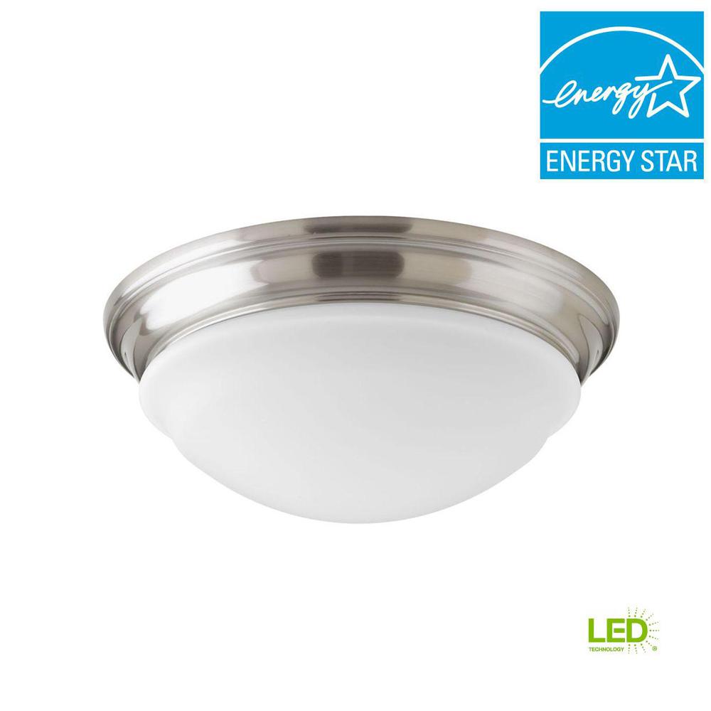 Progress Lighting 12 5 In 1 Light Brushed Nickel Integrated Led Flush Mount Progress Lighting 12 5 In 1 Light Brushed Nickel Integrated Led Flush Mount