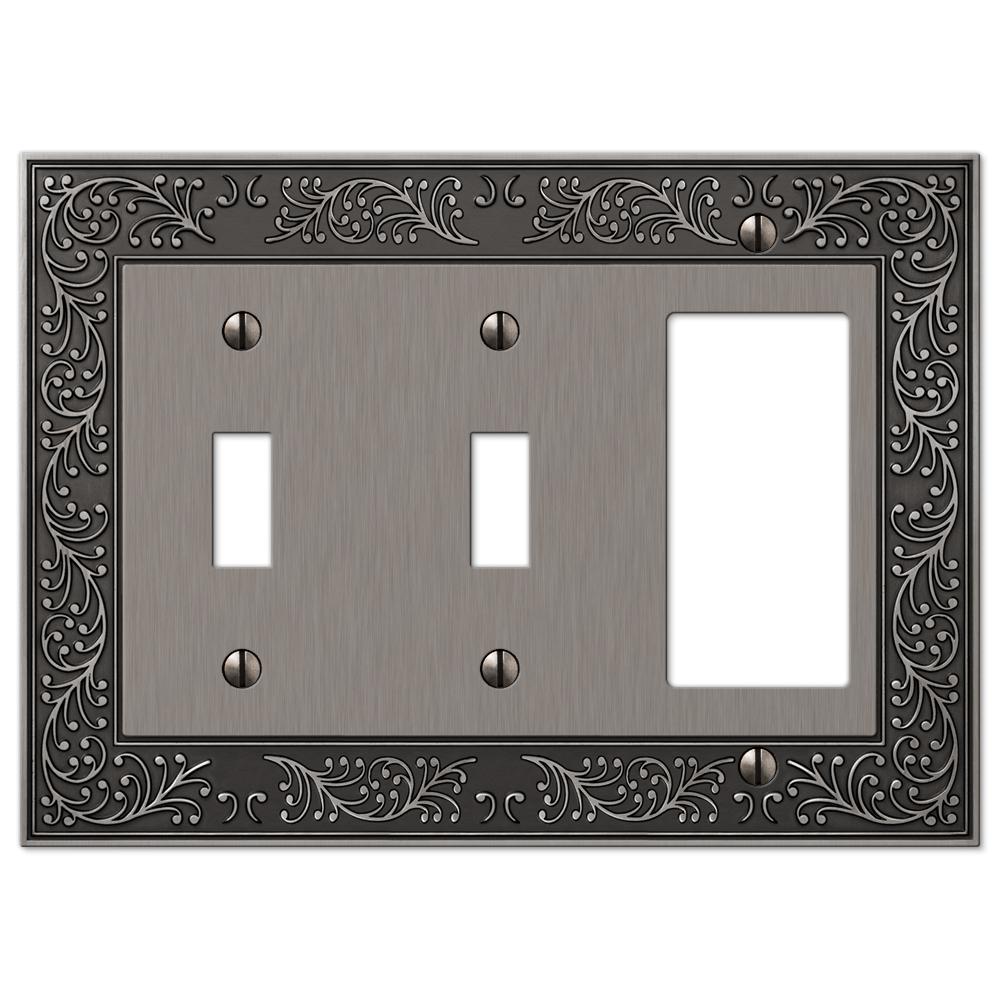 Amerelle English Garden 2 Toggle 1 Decora Wall Plate, Antique Nickel43TTRAN The Home Depot
