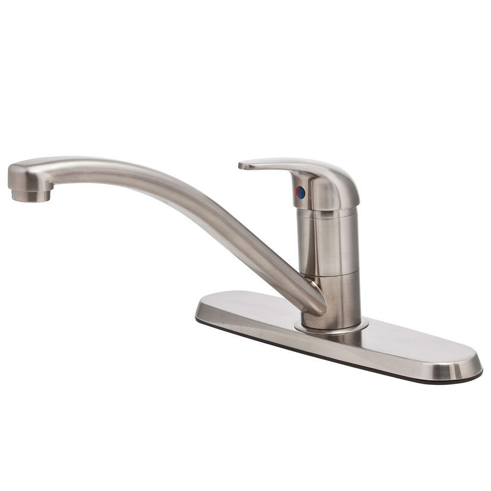 Pfister Pfirst Series Single Handle Standard Kitchen Faucet In Stainless Steel