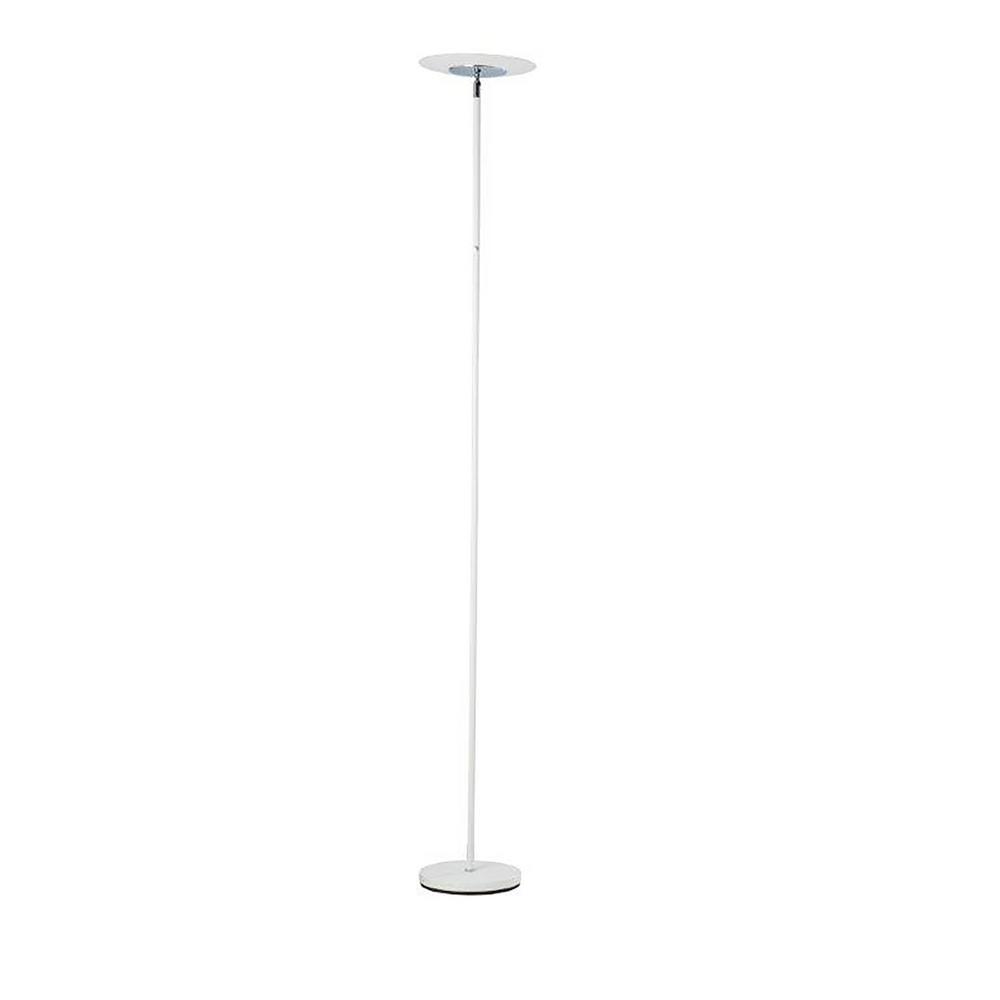 ORE International Linea 72 in. Satin White LED Torchiere Floor Lamp KTL-7132ESWH - The Home Depot