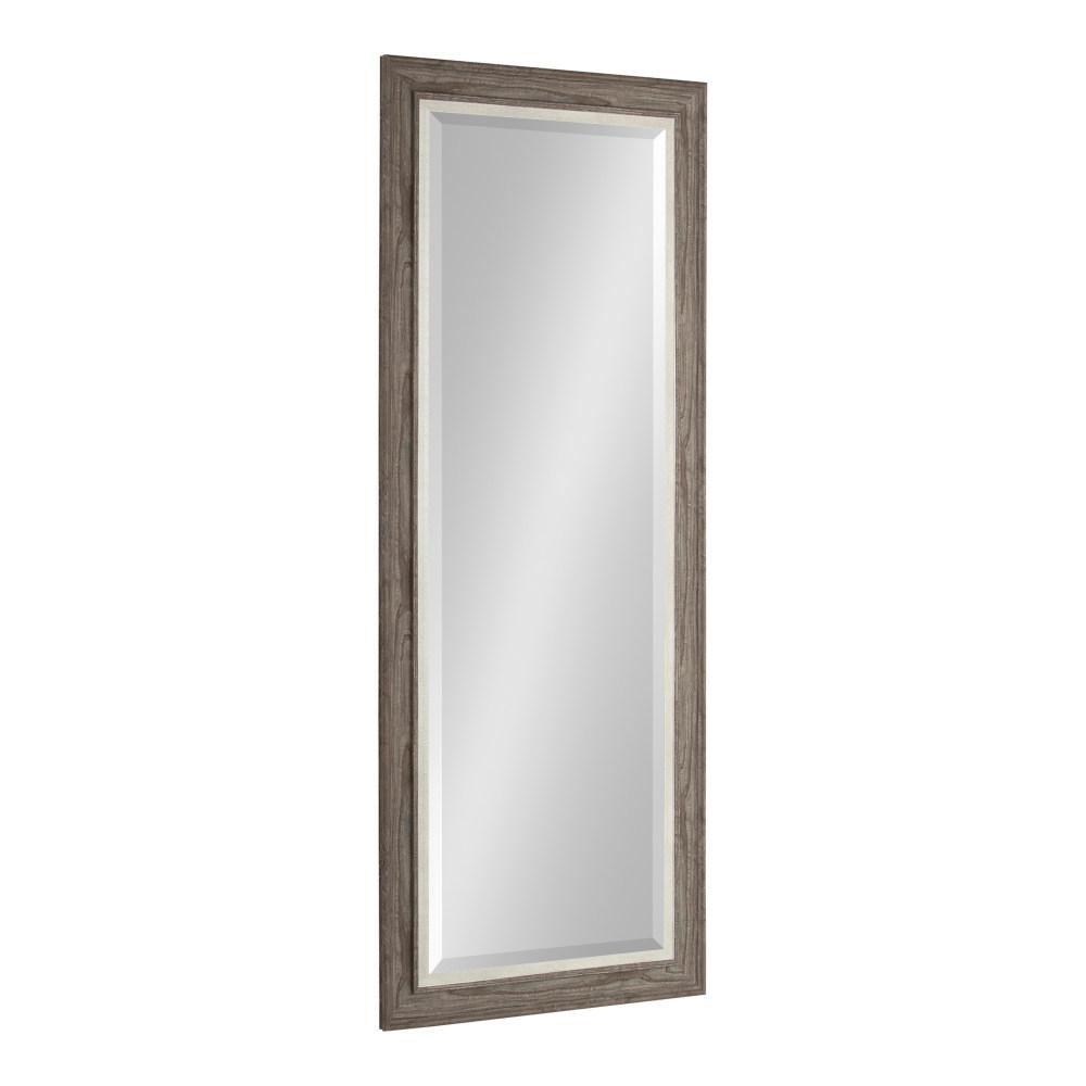 Kate And Laurel Woodway Rectangle Gray Plastic Wall Mirror