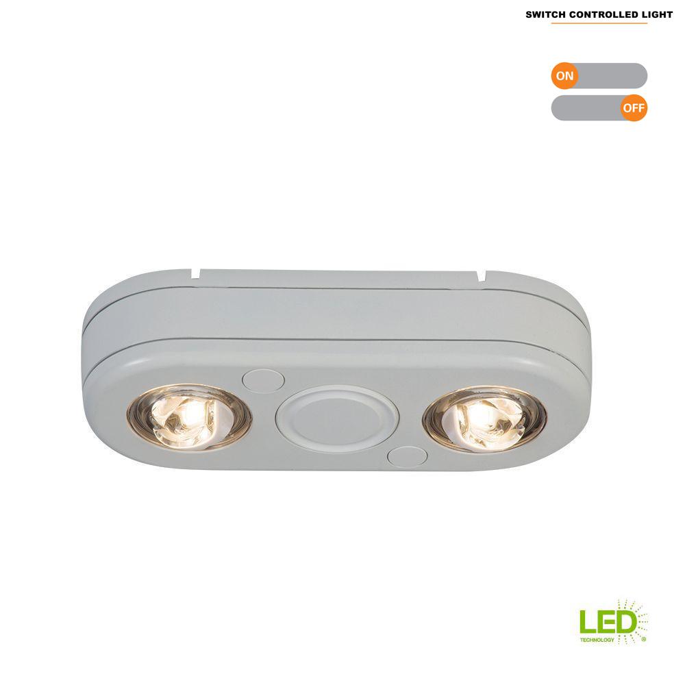All Pro Revolve White Twin Head Outdoor Integrated Led Security Flood Light At 3500k Bright Switch Controlled All Pro Revolve White Twin Head Outdoor Integrated Led Security Flood Light At 3500k Bright Switch Controlled