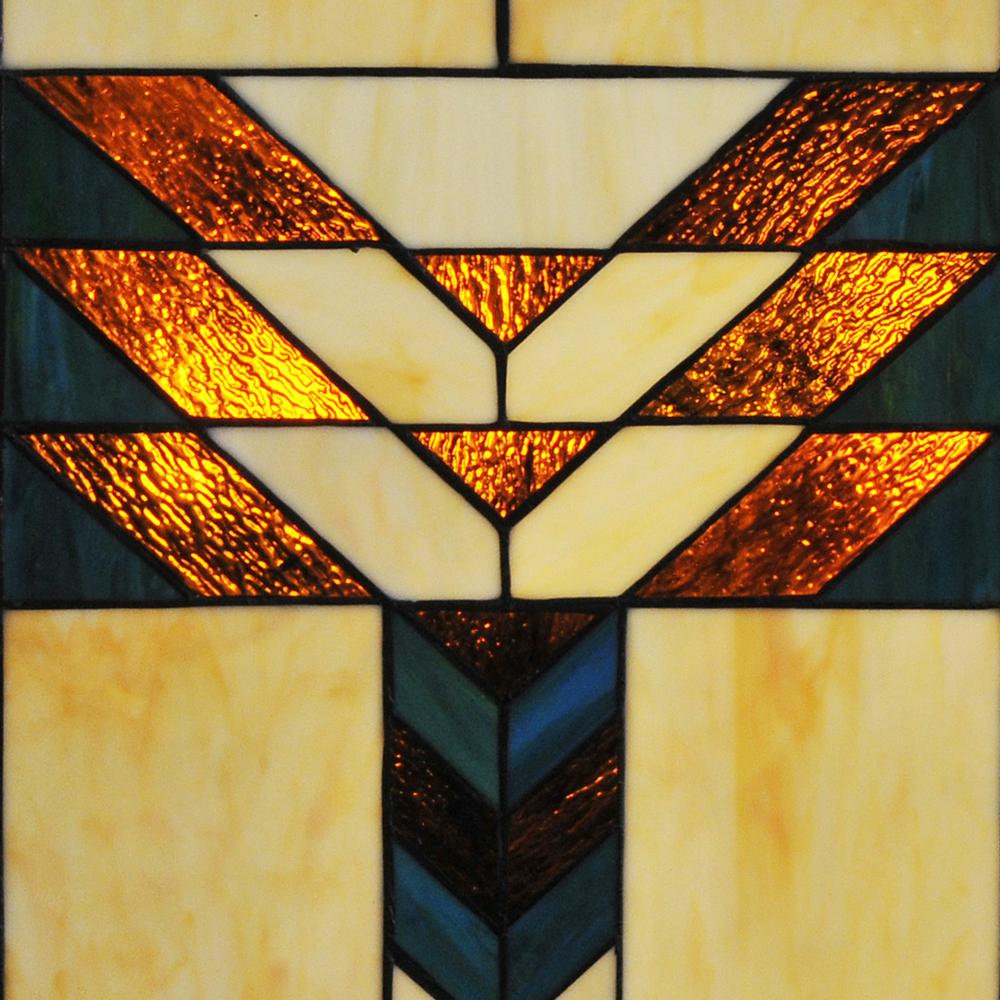 River Of Goods Mission Style Stained Glass 3 Panel Fireplace