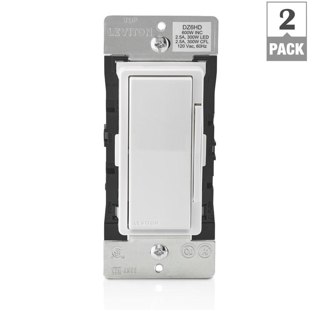 Smart Lighting Home The Depot Decora Smart With Z Wave Technology 600 Watt Dimmer White Light Almond