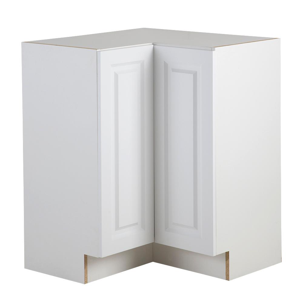 Hampton Bay Benton Assembled 27 6 In X 27 6 In X 34 5 In Lazy Susan Corner Base Cabinet In White Bt2835c Wh The Home Depot