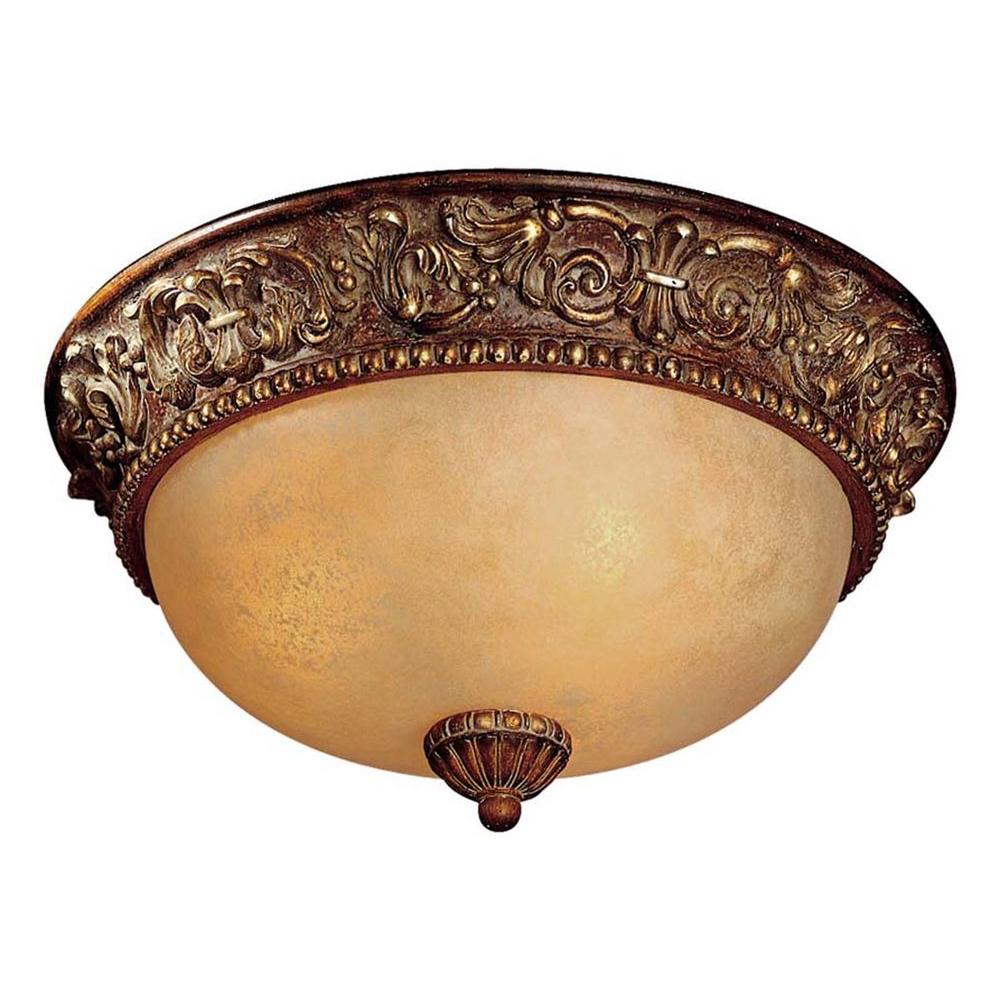 Minka Lavery 3 Light Belcaro Walnut Flush Mount