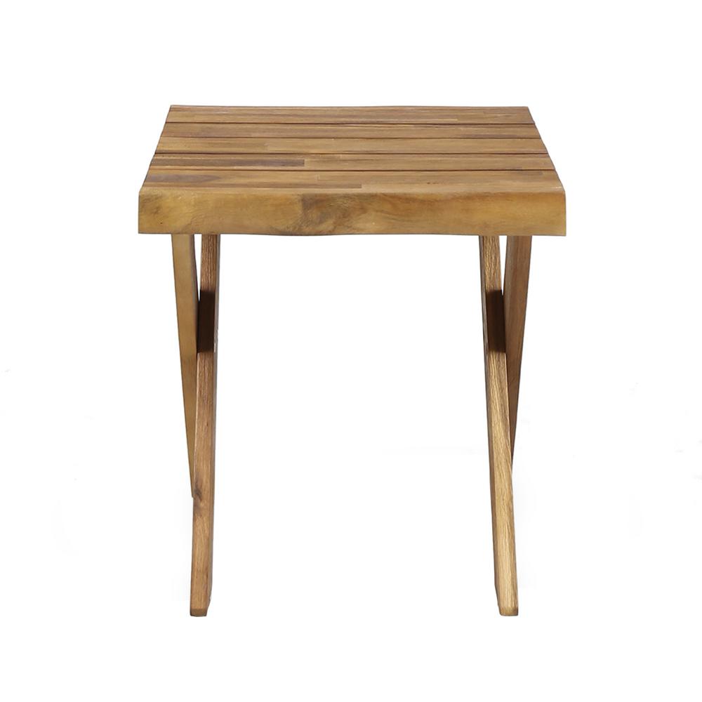 Outdoor Interiors Square Wood Outdoor Side Table with Eucalyptus Top
