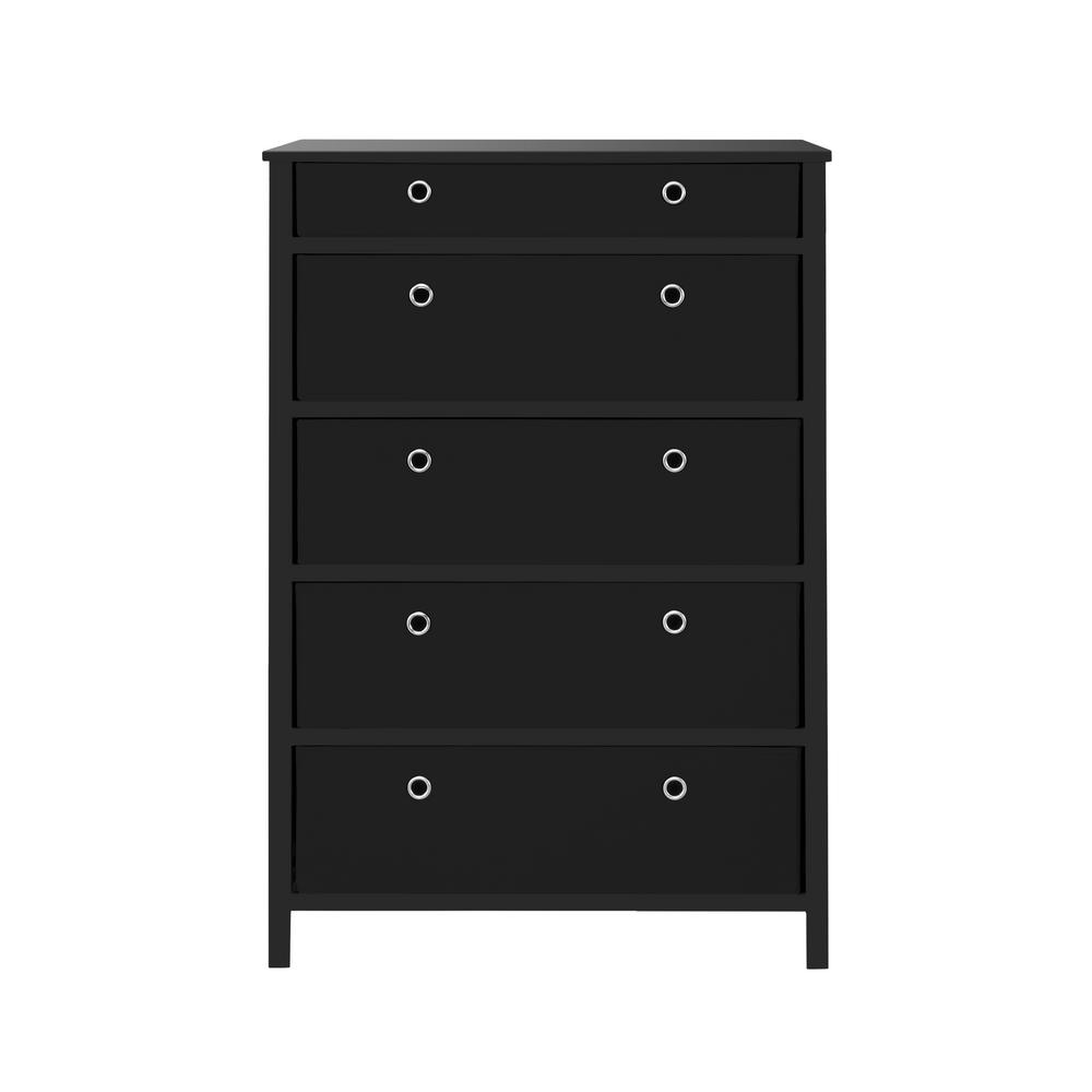 Achim Ez Home Solutions 5 Drawer Black Foldable Tall Dresser