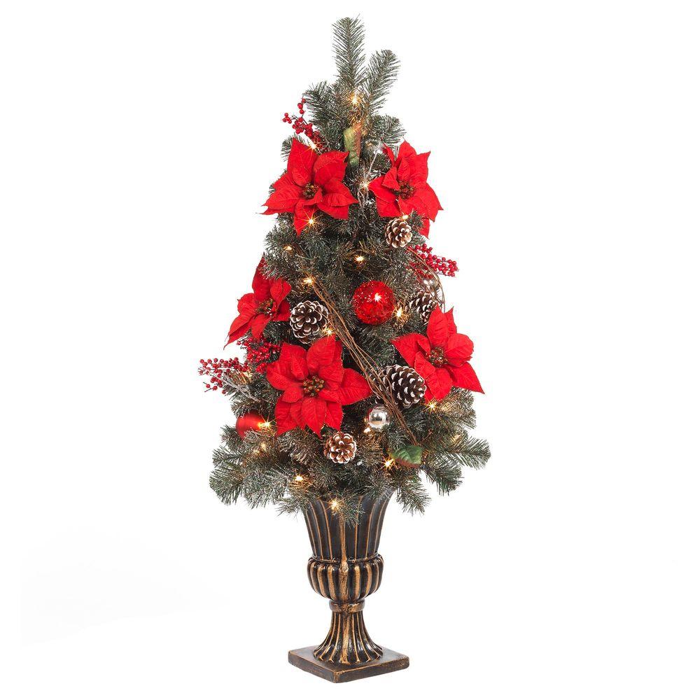 red poinsettia and twig artificial christmas porch tree with 50 ul twinkle lights - Small Decorative Christmas Trees For Mantle red poinsettia and twig artificial christmas porch tree with 50 ul twinkle lights - Small Decorative Christmas Trees For Mantle
